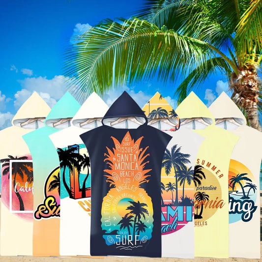 Surf Poncho mit Kapuze – Für Erwachsene, perfekt nach dem Schwimmen im Schwimmbad