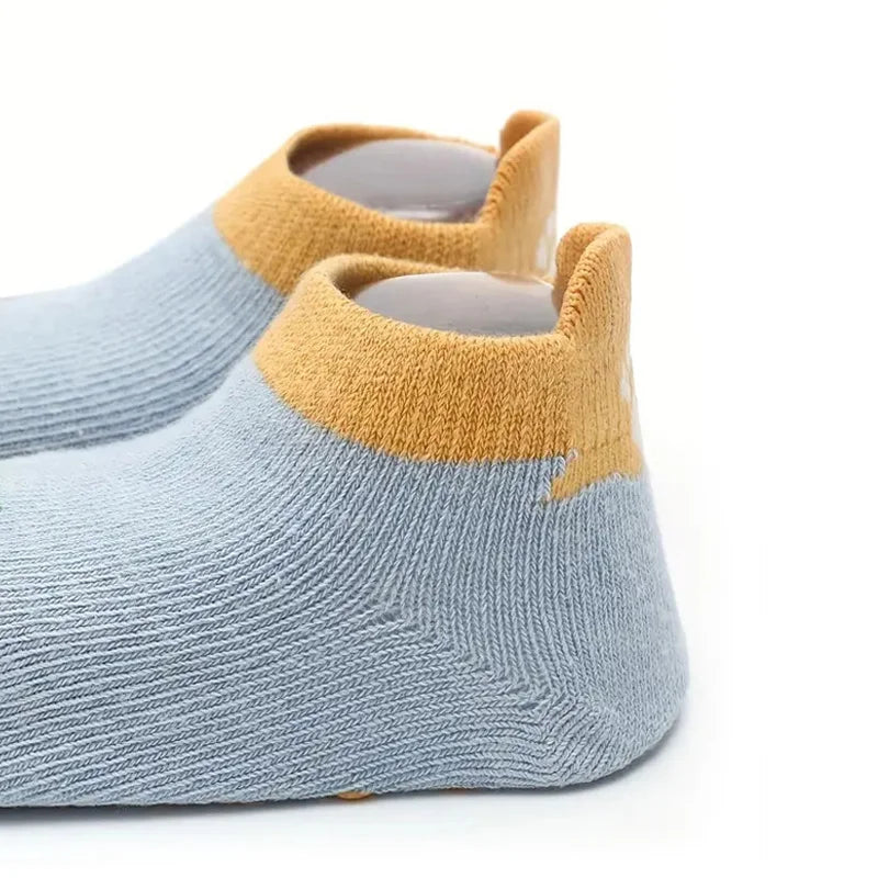 6 Paar Kinder-Baumwollsocken – Süße rutschfeste Bodensocken mit Cartoon-Tiermotiv, atmungsaktiv & bequem für Babys