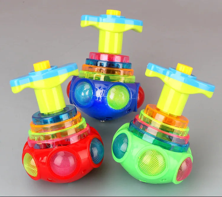 UFO Kreisel mit LED-Licht und Musik für Kinder – Einfacher Launcher, bunte Rotation, Party- und Geburtstagsgeschenk